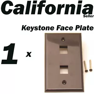 2 Port Keystone Jack RJ45 CAT5 CAT5e CAT6 Network Faceplate Wall Plate Black - Picture 1 of 6