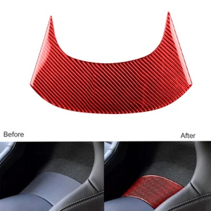 Red Carbon Fiber Rear Center Console Panel Trim For Chevrolet Corvette C7 14-19 - Imagen 1 de 11