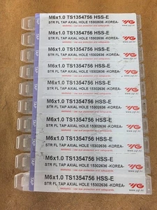 10pcs. NEW YG-1 M6X1.0 STR FL AXIAL COOLANT, Ai SPECS IN PICTURES - Picture 1 of 8