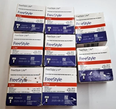 8 Boxes 50 Count Freestyle Lite Diabetes Test Strips (400 Total) Date 3/25 READ - Image 1 of 4