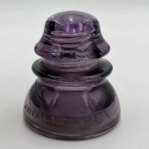 Vintage Purple Whitall Tatum Glass Insulator No 1 Made in USA Chipped - Picture 1 of 8