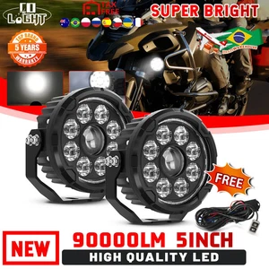 Motorcycle LED Driving Work Lights 5inch DRL Spotlight Pod Lights 12V 24V - Picture 1 of 16