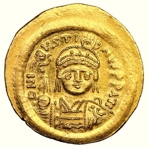 Coin Byzantine - Justin II - Gold Solidus - Constantinople - Picture 1 of 2