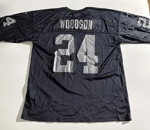 VINTAGE Oakland Raiders Jersey Mens XXL Black Nike Charles Woodson #24 NFL 90s - Picture 1 of 10