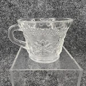 Tiara Indiana vetro sandwich trasparente 6 once piedi tazza tazza vintage - Foto 1 di 9