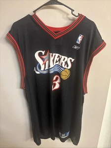 vtg Reebok Allen Iverson 76ers jersey XL 00s y2k nba basketball answer Black - Picture 1 of 10