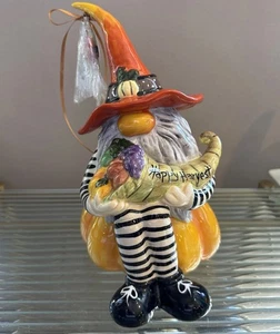 Blue Sky Clayworks Happy Harvest Gnome Figurine Thanksgiving Halloween 2020 Gift - Picture 1 of 5