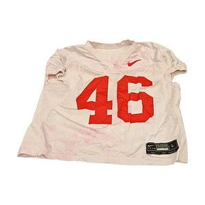 Camiseta Nike blanca usada de práctica de los Ohio State Buckeyes #46 talla L (OSU LOA) - Imagen 1 de 3