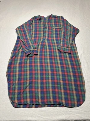 Sears Roebuck And Co. Para Hombres L-XL Vestido de Noche Camisa para Dormir Franela a Cuadros Algodón Foto 1 de 4