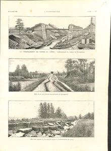 SÉISME 28 OCTOBRE 1891 NŌBI JAPON KISOGAWA MINO–OWARI EARTHQUAKE GRAVURE 1892 - Picture 1 of 1