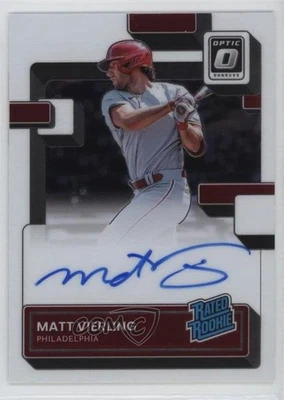 2022 Panini Donruss Optic Rated Rookie Signatures Matt Vierling #RRS-MV Auto RC - Image 1 of 2