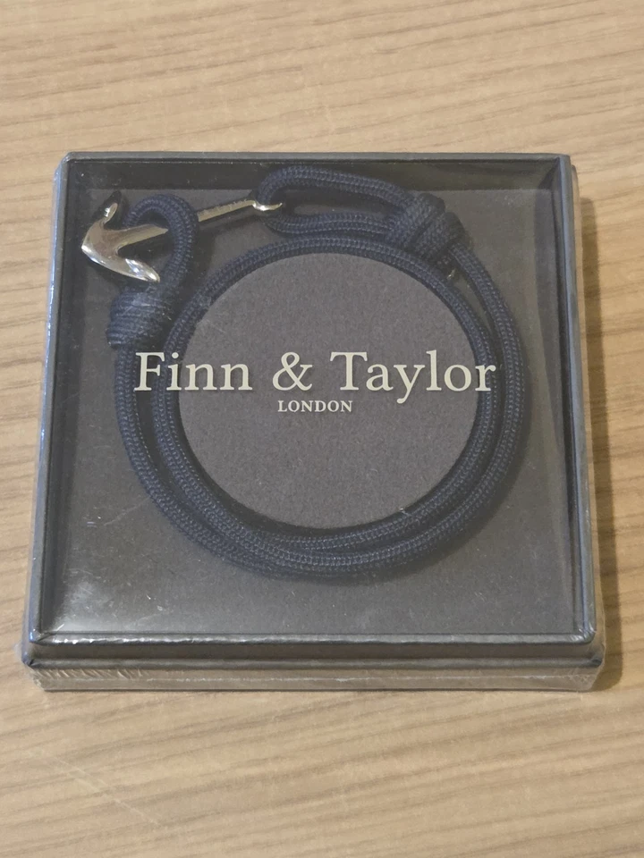 Finn & Taylor Men's Dark Blue Nylon Stainless steel Anchor Bracelet (SEALED) - Image 1 of 2