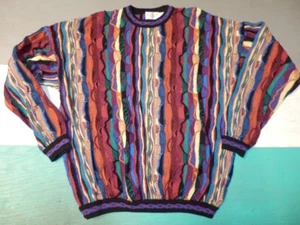 St. Croix Knits 3D Cosby Biggie Crewneck Sweater Men's Large 100% cotton - Picture 1 of 3
