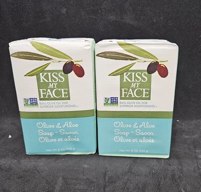 Sabonete em barra Kiss My Face azeitona e aloe - barras de 2 x 8 onças - Imagem 1 de 2