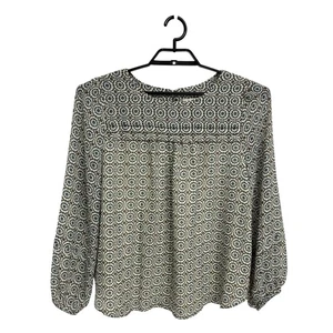 LOFT Damen Bluse Langarm Geometrisch Blau Mehrfarbig Gr. L - Bild 1 von 7