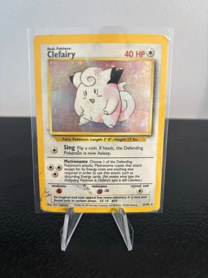 Pokémon TCG Clefairy HOLO  Foil Base Set 5/102 Rare WOTC 1999 - Damaged - Image 1 of 2