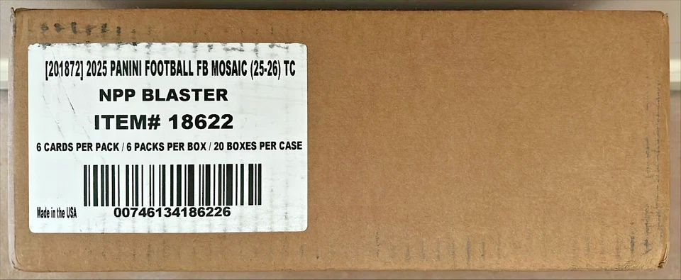 2025 PANINI MOSAIC FOOTBALL 6-PACK BLASTER 20-BOX CASE