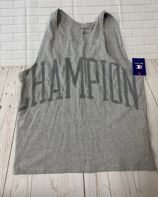 NWT Champion Mens Tank Top Sleeveless Gray Logo Size Large - Image 1 of 4