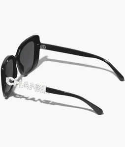 Original Chanel CH5422B Damen Sonnenbrille, schwarz/weiß mit Strass - Bild 1 von 5