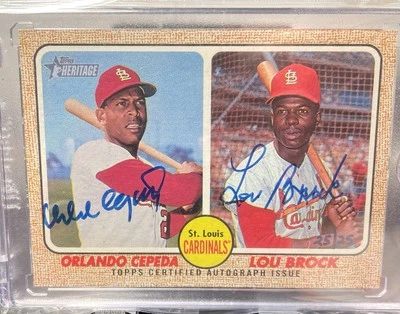 Another Crazy Kool Card Lou Brock Orlando  Cepeda Dual HOF AUTO B2 - Image 1 of 2