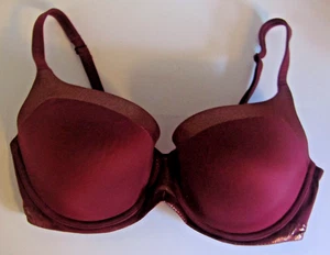 Victoria’s Secret Demi Lined Bra 36DD Burgundy rn54867 ca23226 - Picture 1 of 4