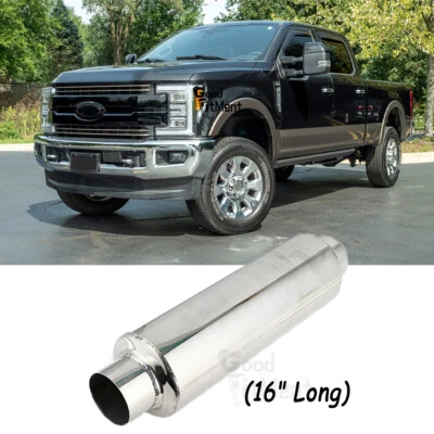 For Ford F-350 Super Duty 3" In/Outlet Resonator Muffler Exhaust Pipe 16" Length - Image 1 of 4