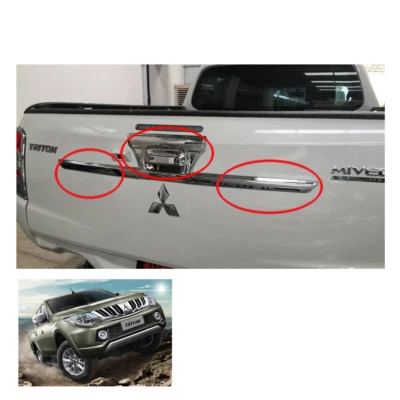 Rear Tail Gate Cover Trim Chrome For Mitsubishi Pickup L200 Triton 15 16 17 - Image 1 of 3
