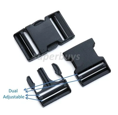 Bolsa de correas con clip de hebilla de liberación rápida lateral ajustable doble de 50 mm DA Foto 1 de 3