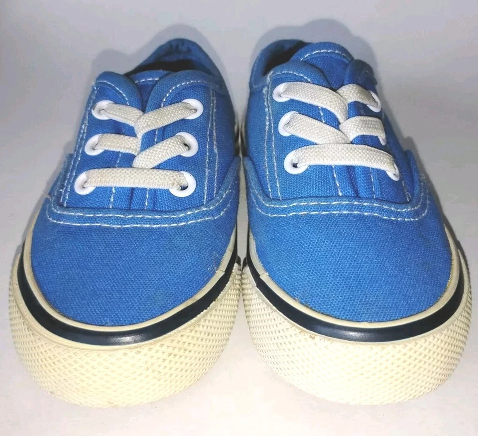 Joe Boxer Niño Pequeño Azul Blanco Lona Tenis Zapatos Talla 7 Sin Cordones Foto 1 de 4