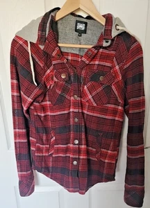Animal Ladies Checked Shirt With Detachable Hood - size 10 - Picture 1 of 4