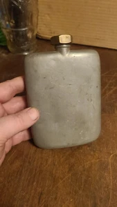 James Dixon & Sons Pewter Hip Flask brass top 8 oz - Picture 1 of 8