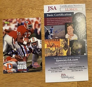 Terrell Davis Signed Autographed 1995 Classic NFL Draft Rookie Card #54 JSA Cert - Picture 1 of 1