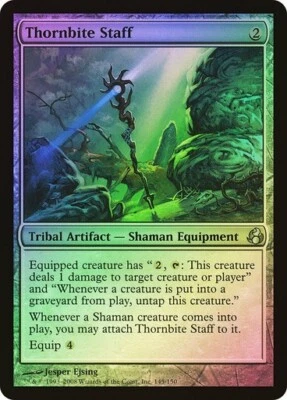 Morningtide  MTG   Foil  Thornbite Staff   Magic - Image 1 of 2