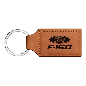 Ford F-150 Rectangular Brown Leather Key Chain - Picture 1 of 5