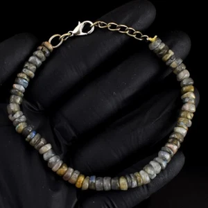 Impresionante Brazalete Masivo 53.00 Cts Increíble Flash Labradorita Cuentas VK 10 E679 - Imagen 1 de 3