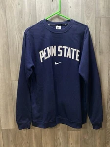 Nike Penn State Crewneck Sweatshirt Mens Large Blue Center Swoosh - Picture 1 of 13
