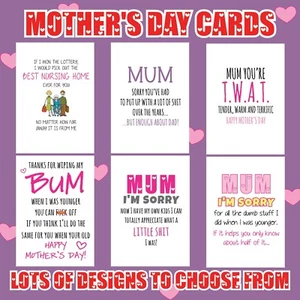FUNNY HAPPY MOTHERS Day Greeting Cards MUM MUMMY comedy Birthday Joke FUN 132 - Picture 1 of 35