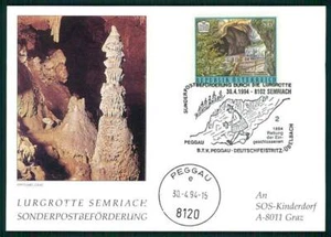 MAPA AUSTRIA 1994 LURGGROTTE SEMRIACH CUEVA DE PIEDRA ESTACTILA SOS PUEBLO INFANTIL hh32 - Imagen 1 de 2