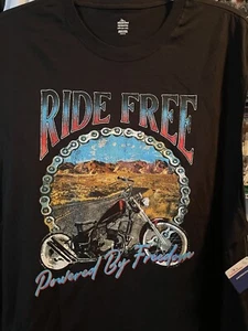 Men's patriotic American Rider freedom motorcycle Black muscle shirt 3x - Picture 1 of 6