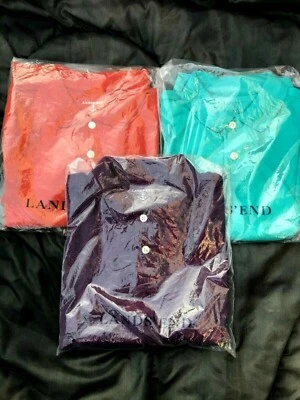 Lote 👕 NUEVO CON ETIQUETAS Lands' End MANGA LARGA Polo Interlock Niños Camisa Nueva Talla M 5 6  Foto 1 de 4