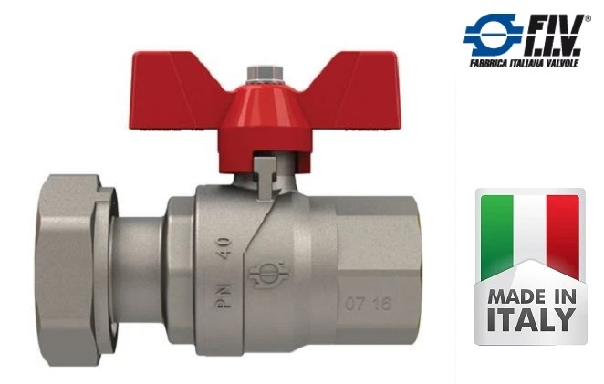 VALVOLA A SFERA FEMMINA-FEMMINA DA 1/2"X1/2" CON GIRELLO - Immagine 1 di 1