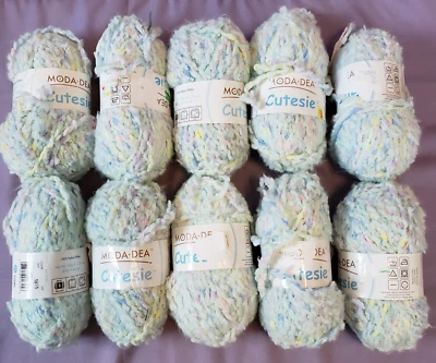 Lote de 10 Hilos Moda Dea Cutesie Como Nuevos #5 Voluminosos 17.6oz Total Suave Hilados Bebé Foto 1 de 4