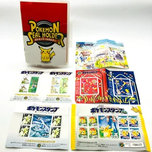 Pokemon Stamp Seal Holder File Snap Stock Book Pikachu Sheet Limited Vintage - Picture 1 of 24