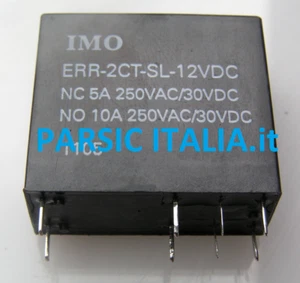 RELE' RELAY 12V 5A ERR-2CT-SL-12VDC IMO 5A 250VAC/30VDC DPCO 8PIN ( = 10 PEZZI) - Foto 1 di 4