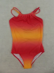 Kanu Surf Swimsuit Girls 14 Coral Orange Pink Ombre Janie One Piece Halter - Picture 1 of 13
