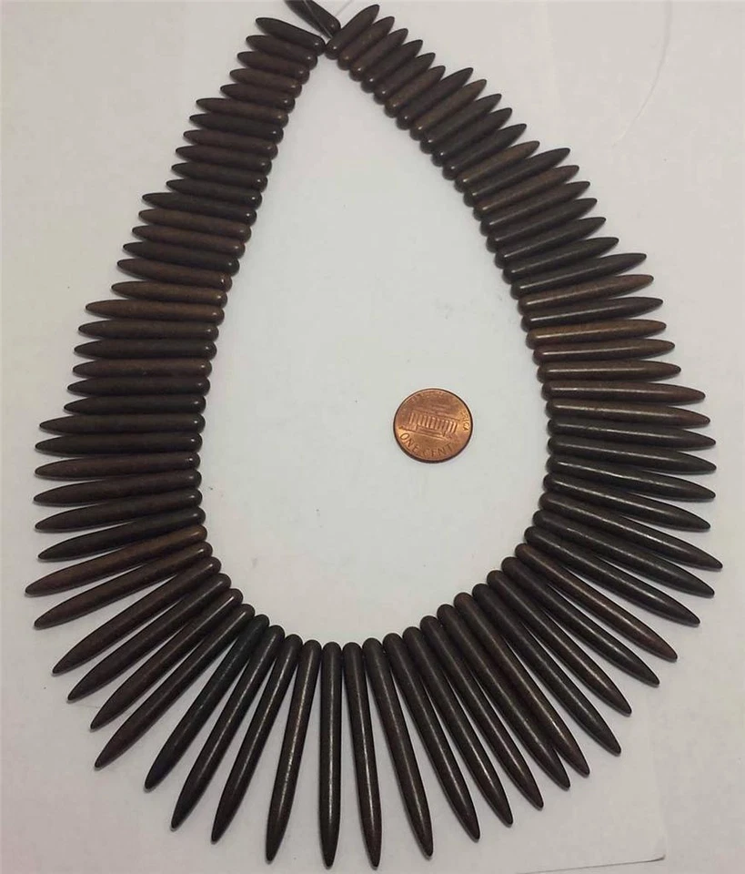 16" Hilo Café Color Gradual Pico Palo Collar Cuentas /20-40mm (T731-w3.5) Foto 1 de 1