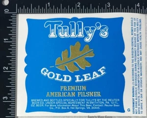 Tully's Blattgold Premium American Pilsner Etikett - PENNSYLVANIA - Bild 1 von 1
