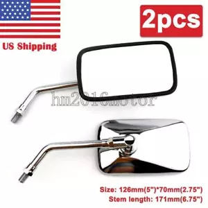 Chrome Motorcycle Rectangle Mirrors for Suzuki Marauder VZ 1600 800 Savage 650 - Foto 1 di 5