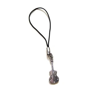 Bijou accessoire de tel portable GSM SAC MP3 / GUITARE MUSIQUE / Dragonne noire - Photo 1 sur 1