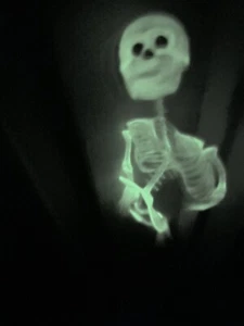 Vintage Skeleton Glow in Dark Creepy, Rubbery & Translucent 11” Set Of Two - Picture 1 of 6